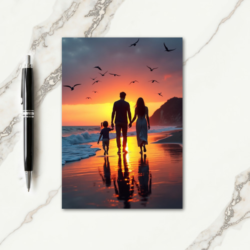 Silhouetted Family Fathers Day Card