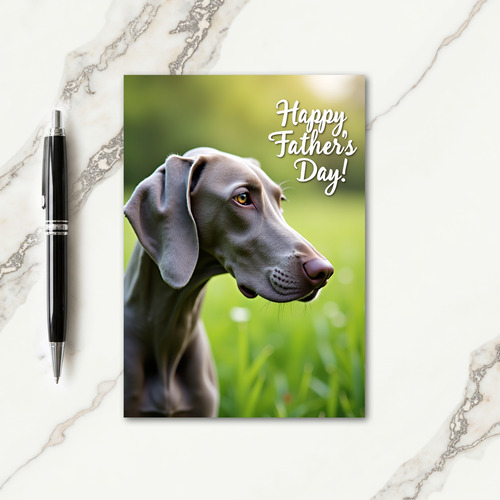 Silver Dog Fathers Day Wish Card