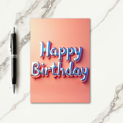 Silver Letters Birthday Card