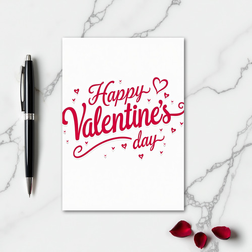 Simple 3D Hearts Valentines Day Card
