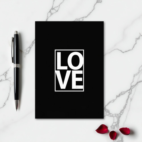 Simple Black White Love Card
