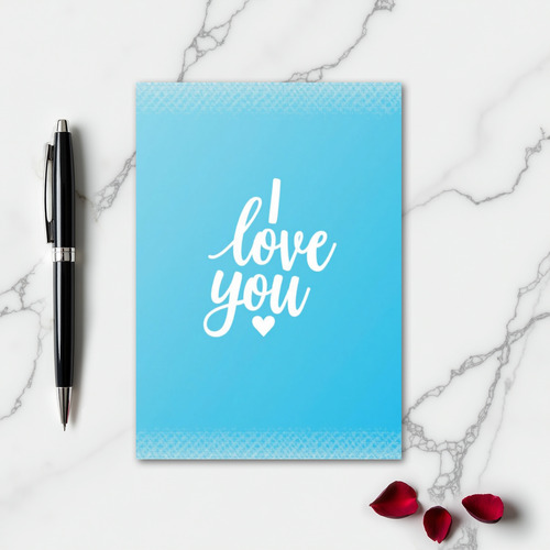 Simple Blue I Love You Card