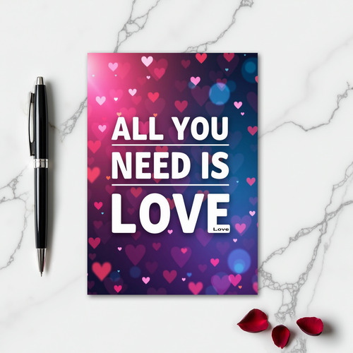 Simple Blurred Hearts Love Card