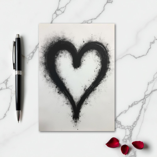 Simple Brush Heart Card