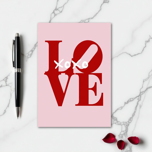 Simple Brushstroke Love Xoxo Card