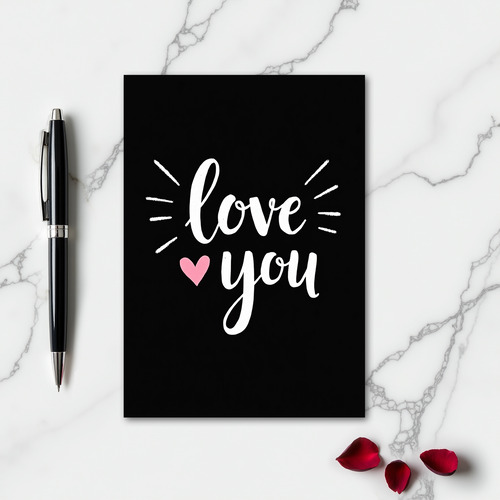 Simple Brushstroke Love You Card