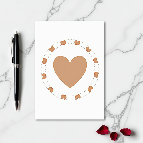 Simple Central Heart Dotted Ring Card