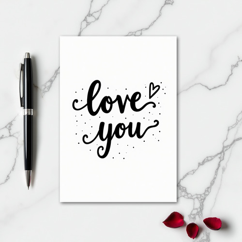 Simple Clean Love You Dots Card