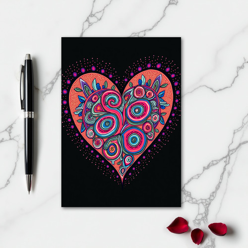 Simple Colorful Heart Card