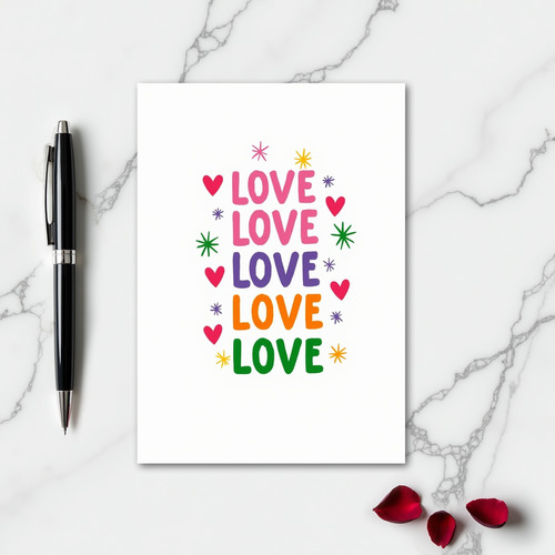 Simple Colorful Love Card
