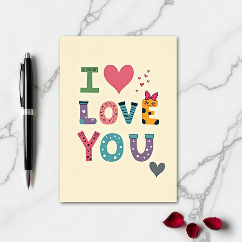 Simple Cute I Love You Card