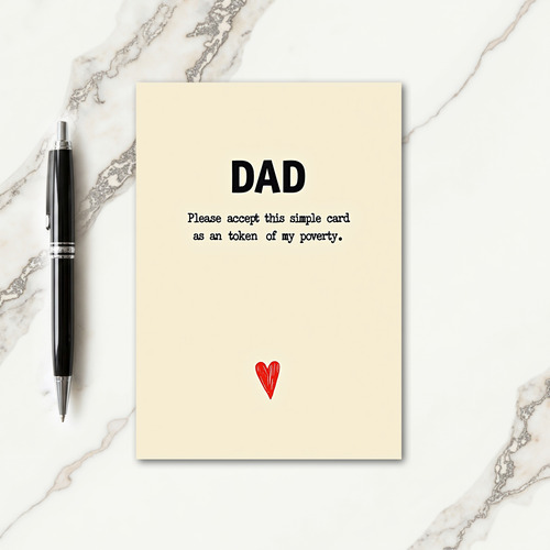 Simple Dads Poverty Token Card
