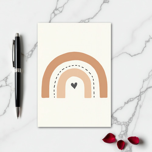 Simple Dashed Rainbow Heart Card