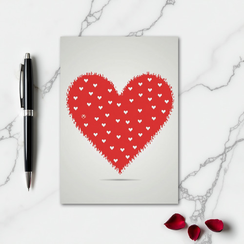 Simple Distressed Pixel Heart Card