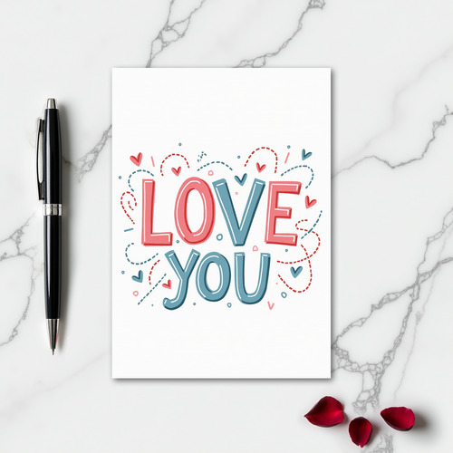 Simple Doodle Love You Matte Card