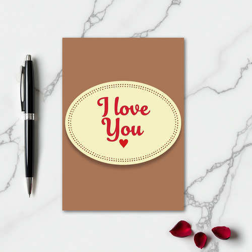 Simple Dotted I Love You Raised Card