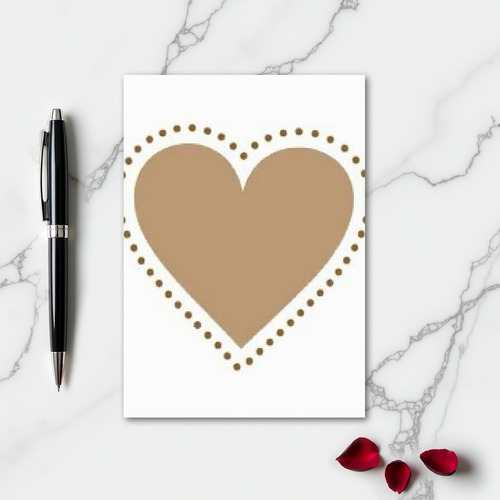 Simple Dotted Matte Gold Heart Card