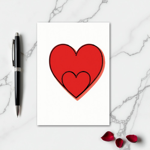 Simple Double Heart Love Card