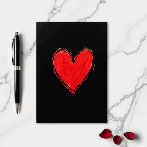 Simple Drawn Heart Love Card
