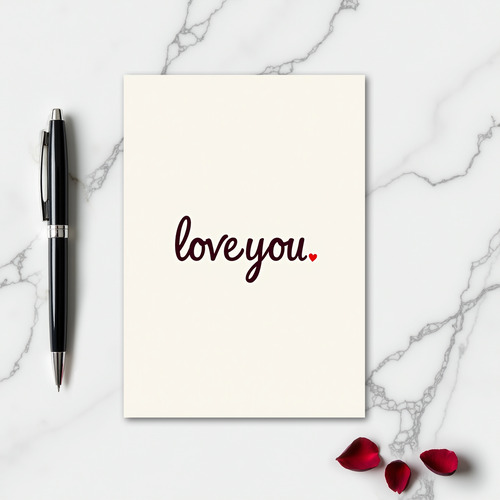 Simple Elegant Script Heart Card
