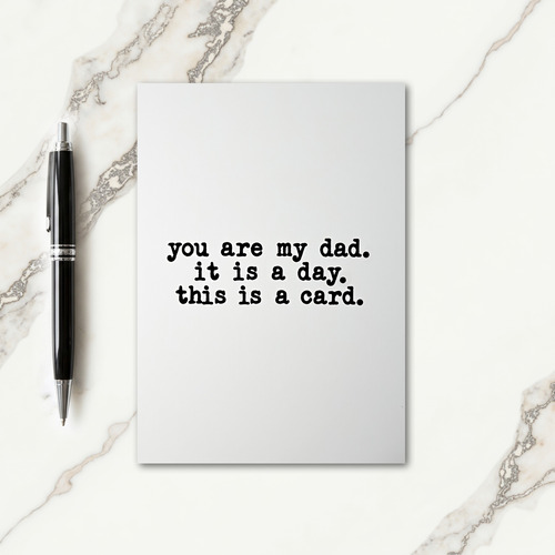 Simple Fathers Day Message Card