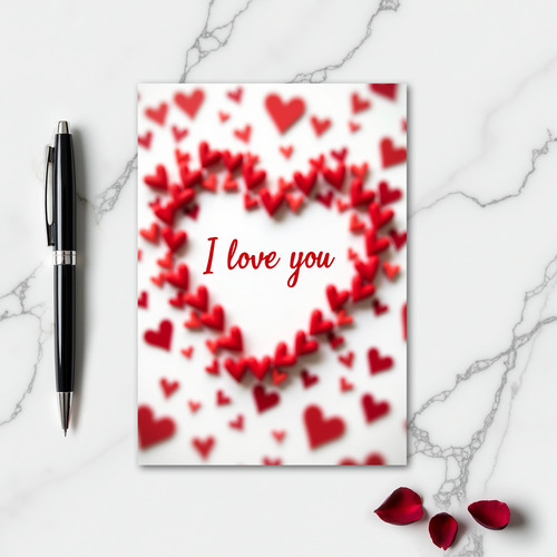 Simple Felt Love Hearts Card