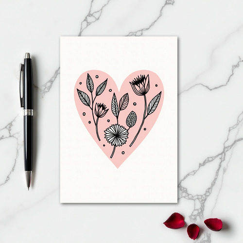 Simple Floral Heart Card For Mom