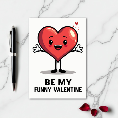 Simple Funny Heart Valentine Card