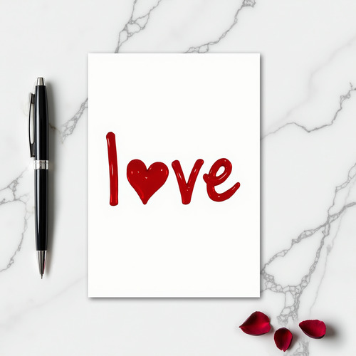 Simple Gel Love Heart Card
