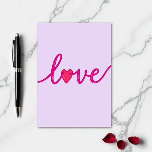 Simple Glossy Heart Love Card