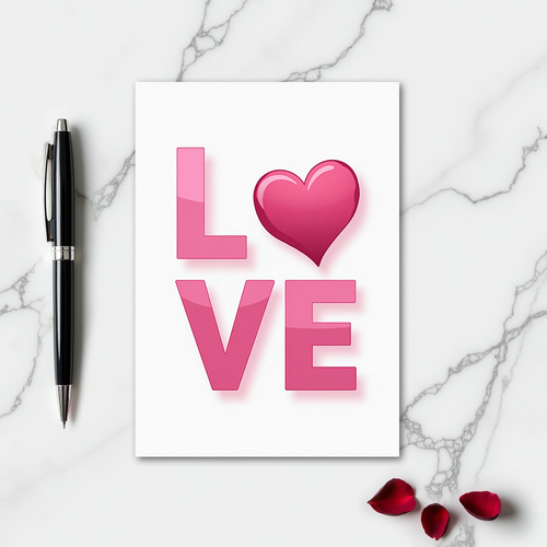 Simple Glossy Love Heart Card