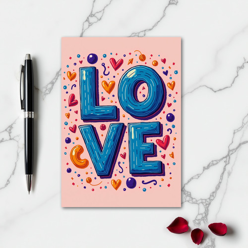 Simple Glossy Love Lined Card