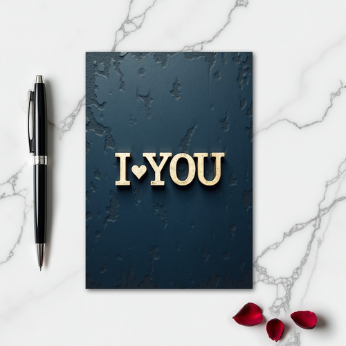 Simple Gold Love You Card