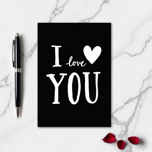 Simple Hand Drawn I Love You Card