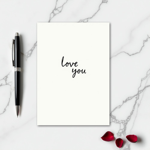 Simple Handwritten Love You Card