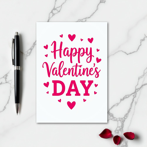Simple Happy Hearts Valentine Card