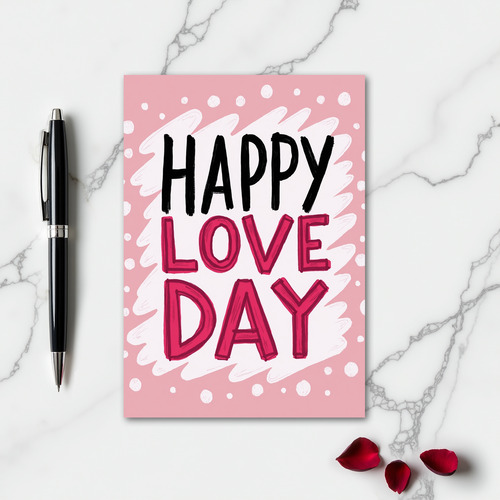 Simple Happy Love Day Dot Card