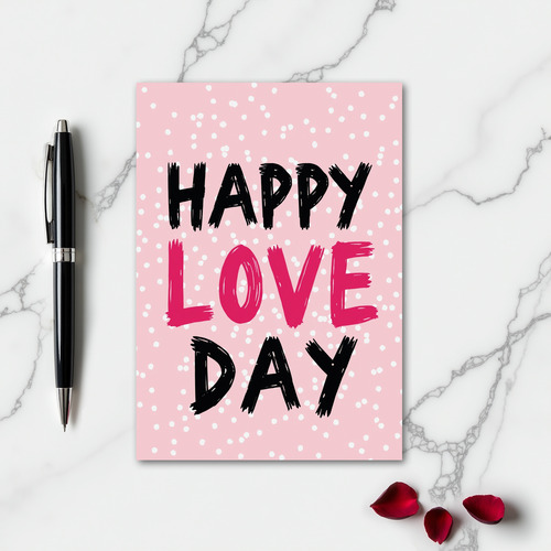 Simple Happy Love Day Polka Dot Card