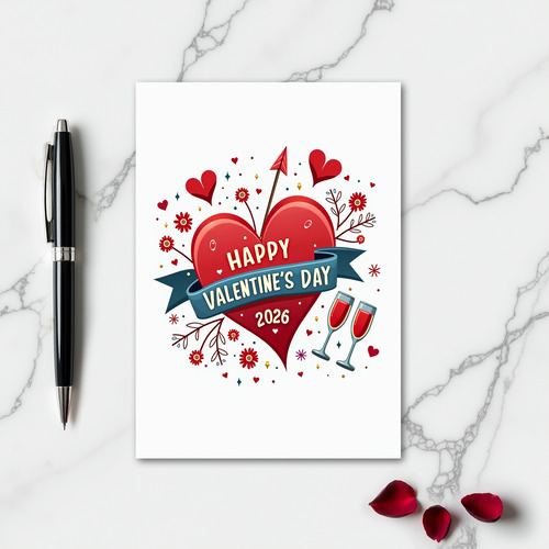 Simple Happy Valentines Day 2026 Card