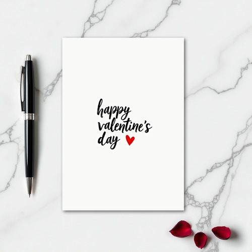 Simple Happy Valentines Heart Card