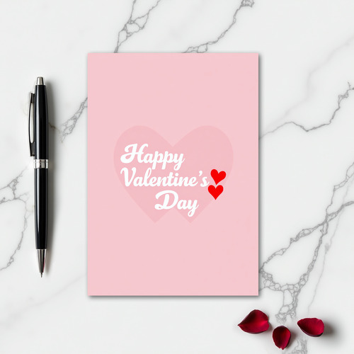 Simple Happy Valentines Hearts Card