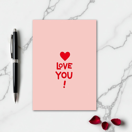 Simple Heart Love You Card