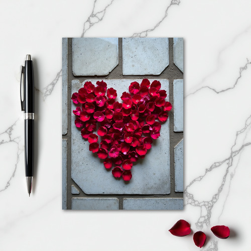 Simple Heart Of Flowers Card