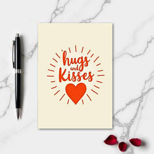 Simple Hugs And Kisses Love Card