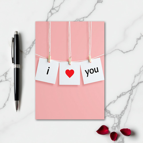 Simple I Heart You Hanging Matte Card
