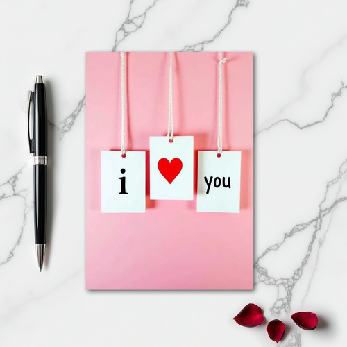 Simple I Heart You Tag Card