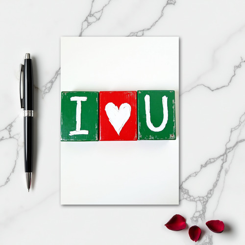 Simple I Love You Block Card
