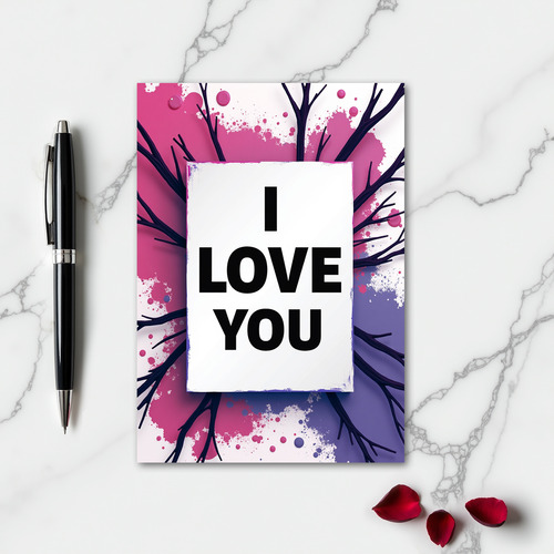 Simple I Love You Branches Card