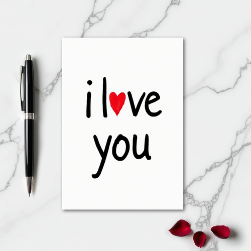 Simple I Love You Brushstroke Card