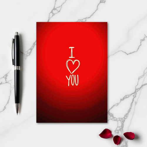 Simple I Love You Chalk Heart Card